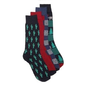 LUCKY BRAND HOLIDAY CACTUS MEN’S CREW SOCKS – 4pk